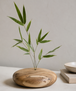 Pebble Wooden Ikebana Vase