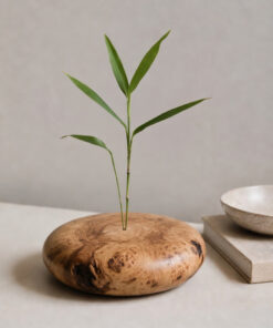 Burl Wooden Ikebana Vase
