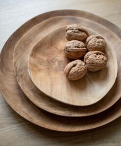 Nola Organic Wooden Serving Plates — Set of 3