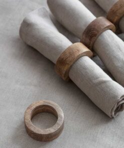 Aira Wooden Napkin Rings — Set of 6