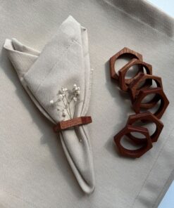Nora Wooden Napkin Rings — Set of 6