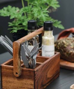 Wooden cutlery caddy