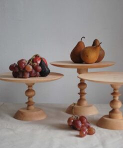 Luna Wooden Pedestal Stand-Set Of 3